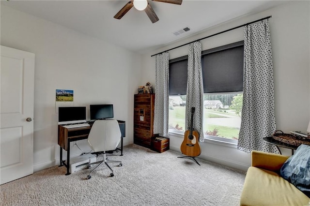 2129 Charmond Dr, Monroe, GA 30656 - carpeted office space with a ceiling fan and baseboards