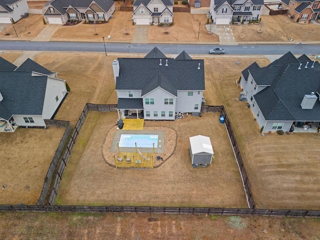 drone / aerial view with a residential view