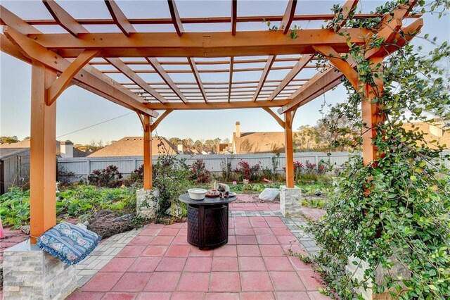 view of patio / terrace featuring a pergola