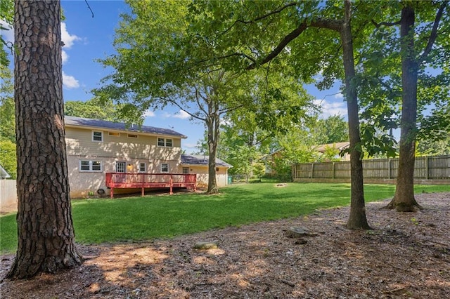 1231 Sanden Ferry Dr, Decatur, GA 30033 - view of yard with a deck and fence