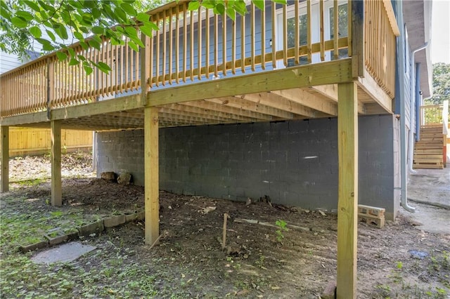 85 Ollie St, Atlanta, GA 30314 - view of patio / terrace with a wooden deck and stairs