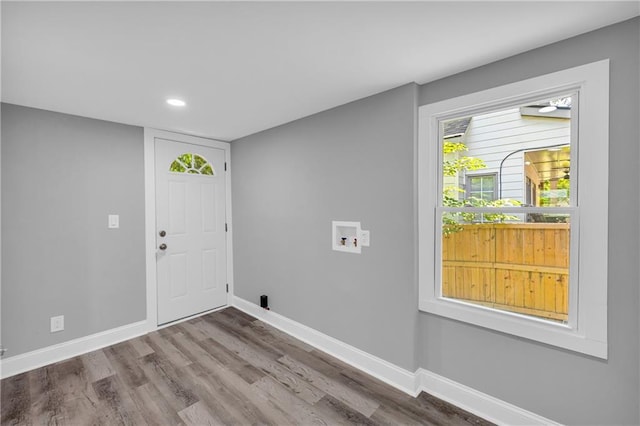 85 Ollie St, Atlanta, GA 30314 - entrance foyer with wood finished floors and recessed lighting