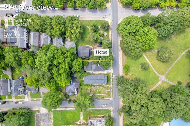 85 Ollie St, Atlanta, GA 30314 - aerial perspective of suburban area featuring property parcel outlined