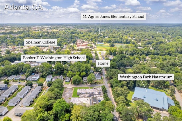 85 Ollie St, Atlanta, GA 30314 - aerial view of residential area featuring a forest