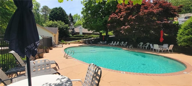 view of pool with a patio