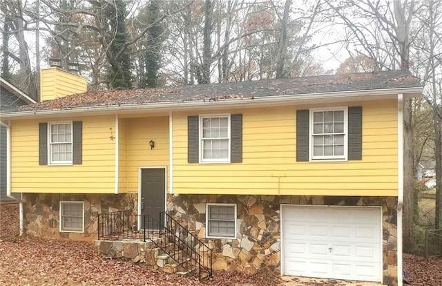 split foyer home with a garage