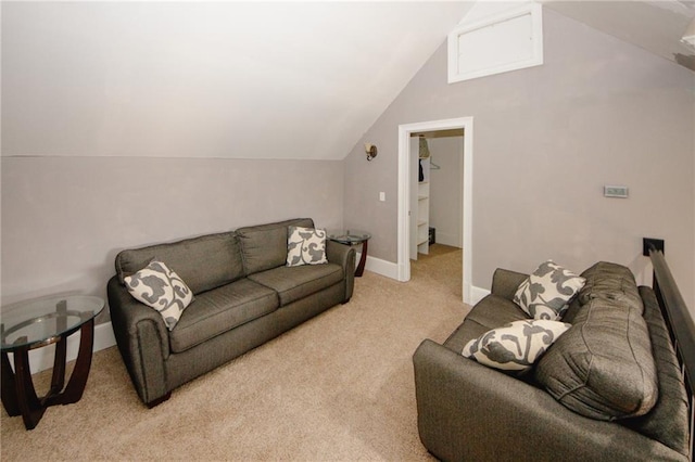 1120 Carl Bethlehem Rd, Winder, GA 30680 - living area with vaulted ceiling and light colored carpet