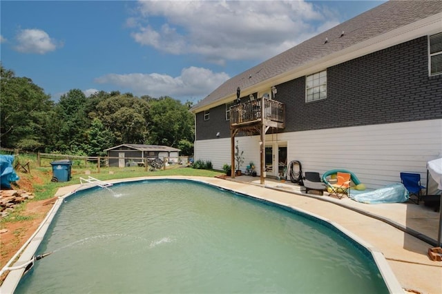 1120 Carl Bethlehem Rd, Winder, GA 30680 - view of swimming pool with french doors and a patio