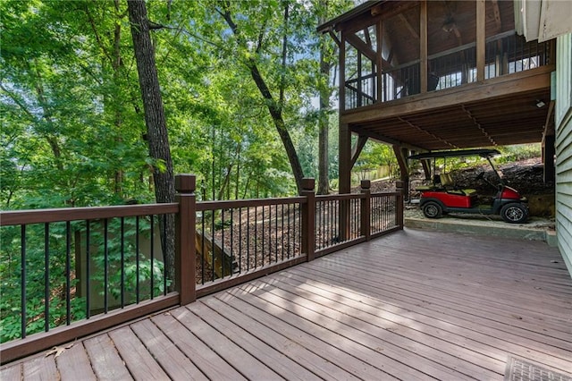 7875 Robin Rd, Cumming, GA 30041 - wooden deck with a sunroom