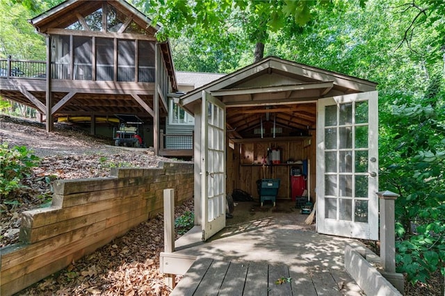 7875 Robin Rd, Cumming, GA 30041 - view of outdoor structure featuring a sunroom