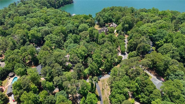 7875 Robin Rd, Cumming, GA 30041 - aerial view of property and surrounding area featuring a large body of water and a heavily wooded area