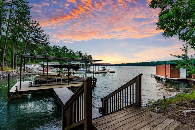 7875 Robin Rd, Cumming, GA 30041 - dock featuring a water view and boat lift