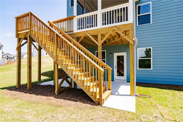 296 River Run Dr, Dallas, GA 30132 - entrance to property featuring a deck and a yard