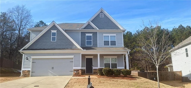 craftsman-style home featuring a garage