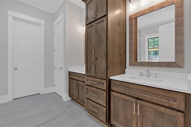33 Cedar Gate Ln, Kingston, GA 30145 - bathroom featuring vanity, baseboards, and wood finished floors
