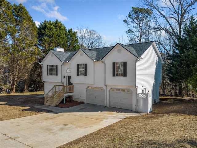 split foyer home with a garage