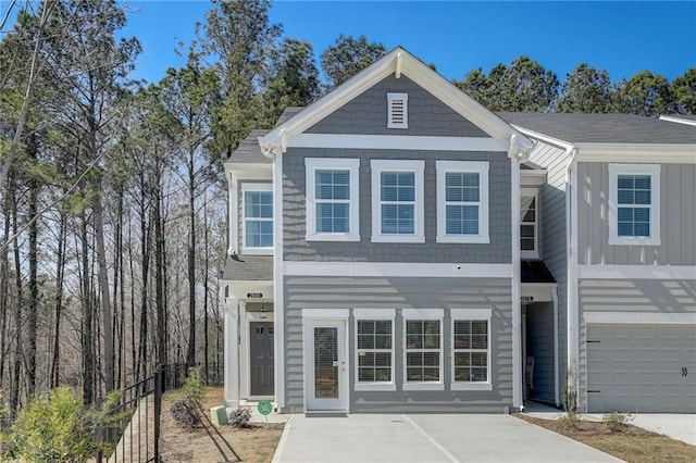 view of front of house with a garage