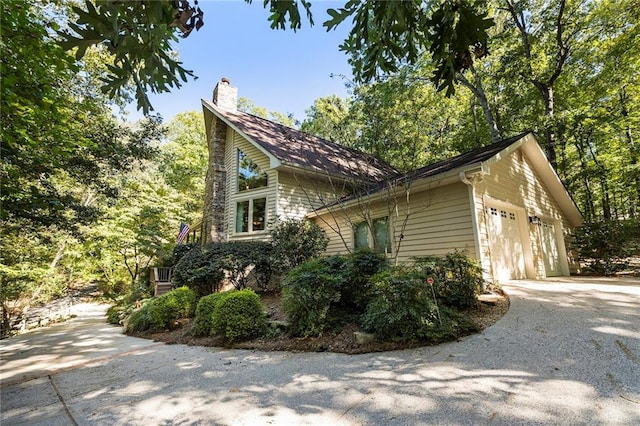 view of home's exterior featuring a garage