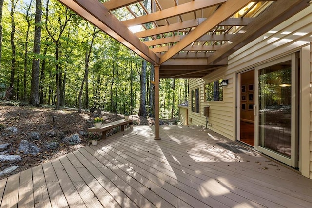 wooden deck with a pergola