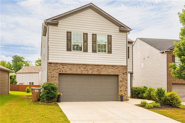 305 Thimbleberry Dr, Dawsonville, GA 30534 - view of front facade with brick siding, driveway, and a garage