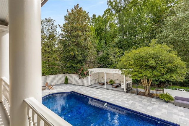 view of pool featuring a patio