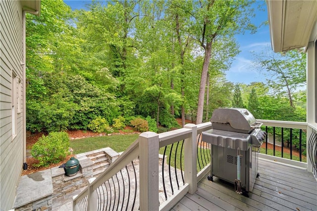 deck featuring grilling area