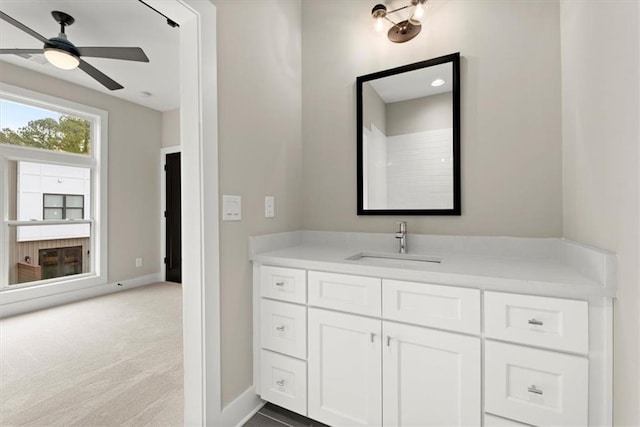 2329 Mason Dr Unit D24, Atlanta, GA 30316 - bathroom featuring vanity, ceiling fan, and baseboards