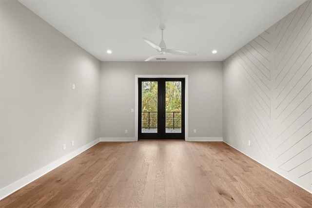 2329 Mason Dr Unit D24, Atlanta, GA 30316 - spare room featuring wood finished floors, a ceiling fan, recessed lighting, baseboards, and french doors