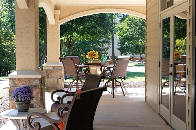 view of terrace with french doors