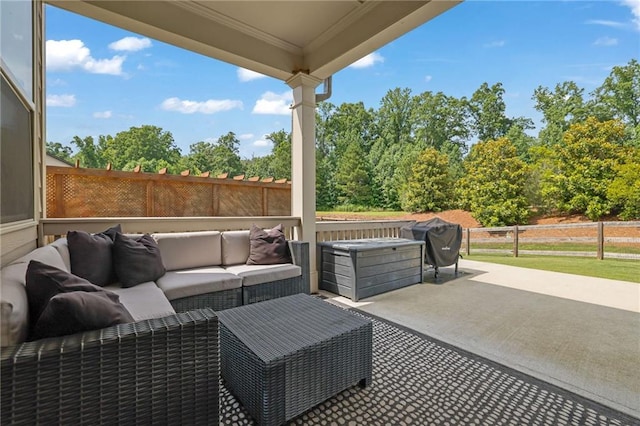 3940 Frasier Dr, Cumming, GA 30028 - view of patio featuring outdoor lounge area and area for grilling