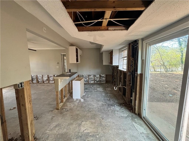 kitchen featuring white cabinets