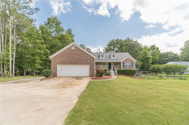 1623 Pratt Rd, Covington, GA 30014 - view of front of home featuring a garage, a front lawn, driveway, a porch, and brick siding