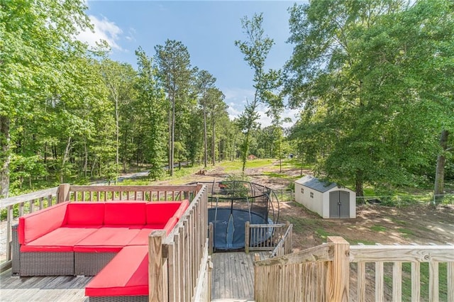 1623 Pratt Rd, Covington, GA 30014 - deck featuring an outdoor living space and a shed