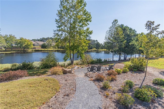 exterior space featuring a water view