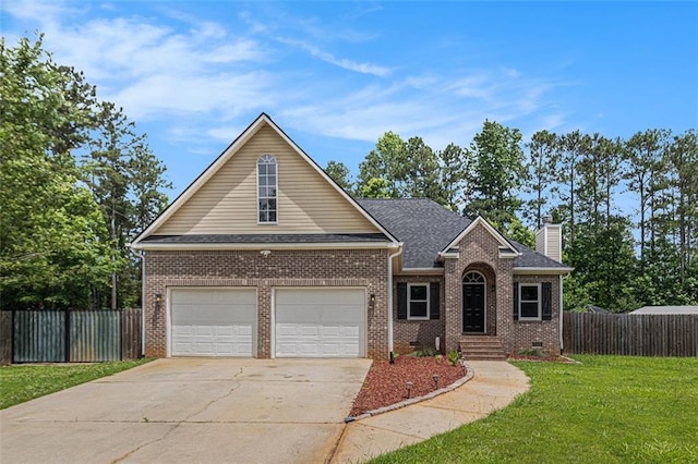 232 Christian Cir, Carrollton, GA 30116 - traditional home featuring driveway, brick siding, a chimney, crawl space, and roof with shingles