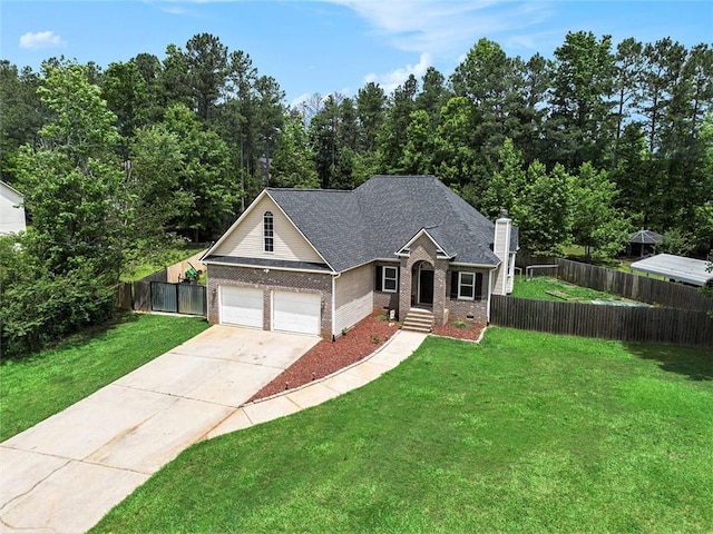 232 Christian Cir, Carrollton, GA 30116 - traditional-style home with brick siding, driveway, a garage, a chimney, and roof with shingles