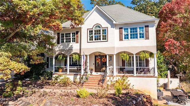 view of front of house with covered porch