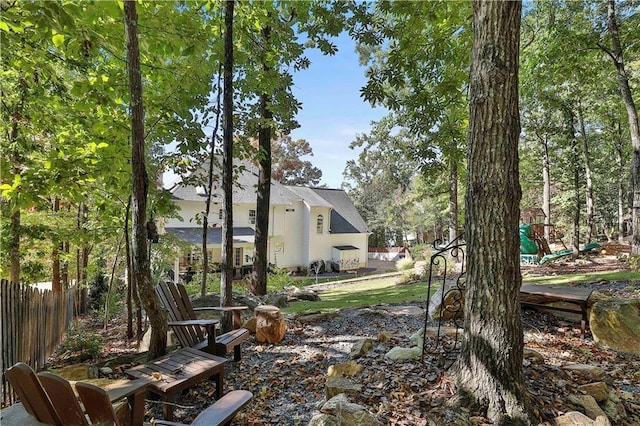 view of yard featuring a playground