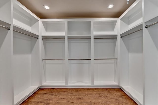 spacious closet featuring light wood-type flooring