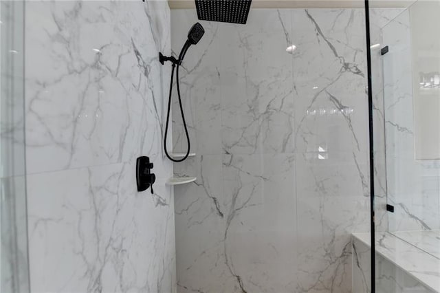 details with a marble finish shower