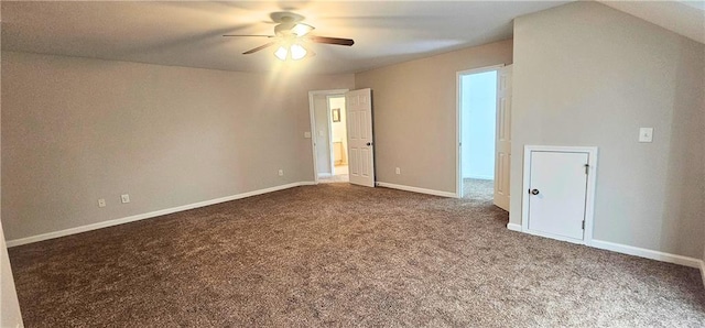 4230 Glen Vista Ct, Duluth, GA 30097 - unfurnished room with a ceiling fan, dark colored carpet, and baseboards