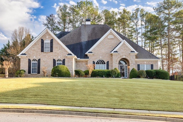 view of property with a front lawn