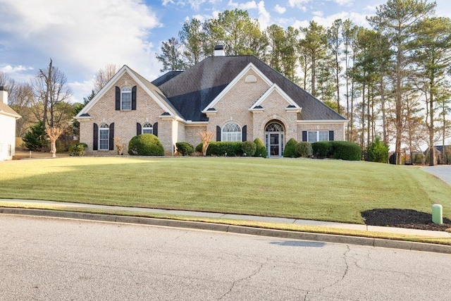 view of front facade featuring a front lawn