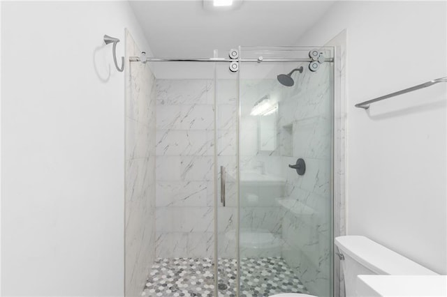 1966 Briarwood Dr, Gainesville, GA 30501 - full bathroom with toilet and a marble finish shower