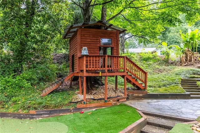 1966 Briarwood Dr, Gainesville, GA 30501 - view of jungle gym featuring stairs and a wooden deck