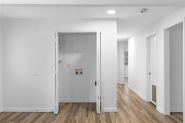 1966 Briarwood Dr, Gainesville, GA 30501 - washroom with hookup for a washing machine, light wood finished floors, baseboards, and recessed lighting