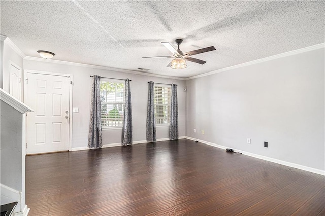 3262 Cascade Parc Blvd, Atlanta, GA 30311 - unfurnished room featuring a ceiling fan, wood finished floors, crown molding, baseboards, and a textured ceiling