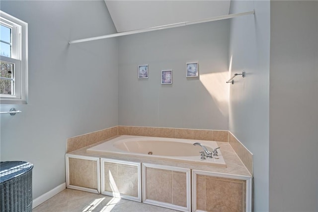 4423 Windsor Oaks Cir, Marietta, GA 30066 - bathroom with a bath and tile patterned floors