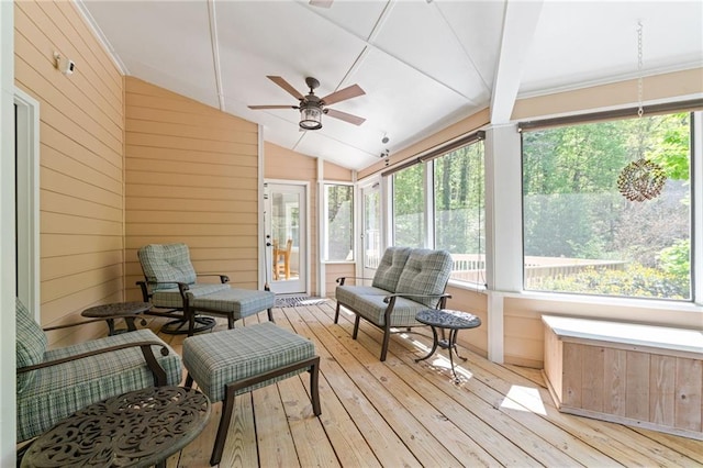 4423 Windsor Oaks Cir, Marietta, GA 30066 - sunroom / solarium with a ceiling fan and lofted ceiling