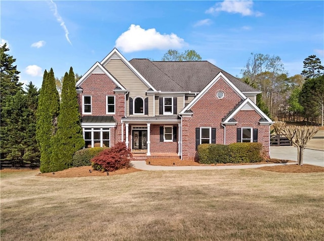 410 Hickory Fairway Ct, Woodstock, GA 30188 - traditional-style home with a front lawn and brick siding